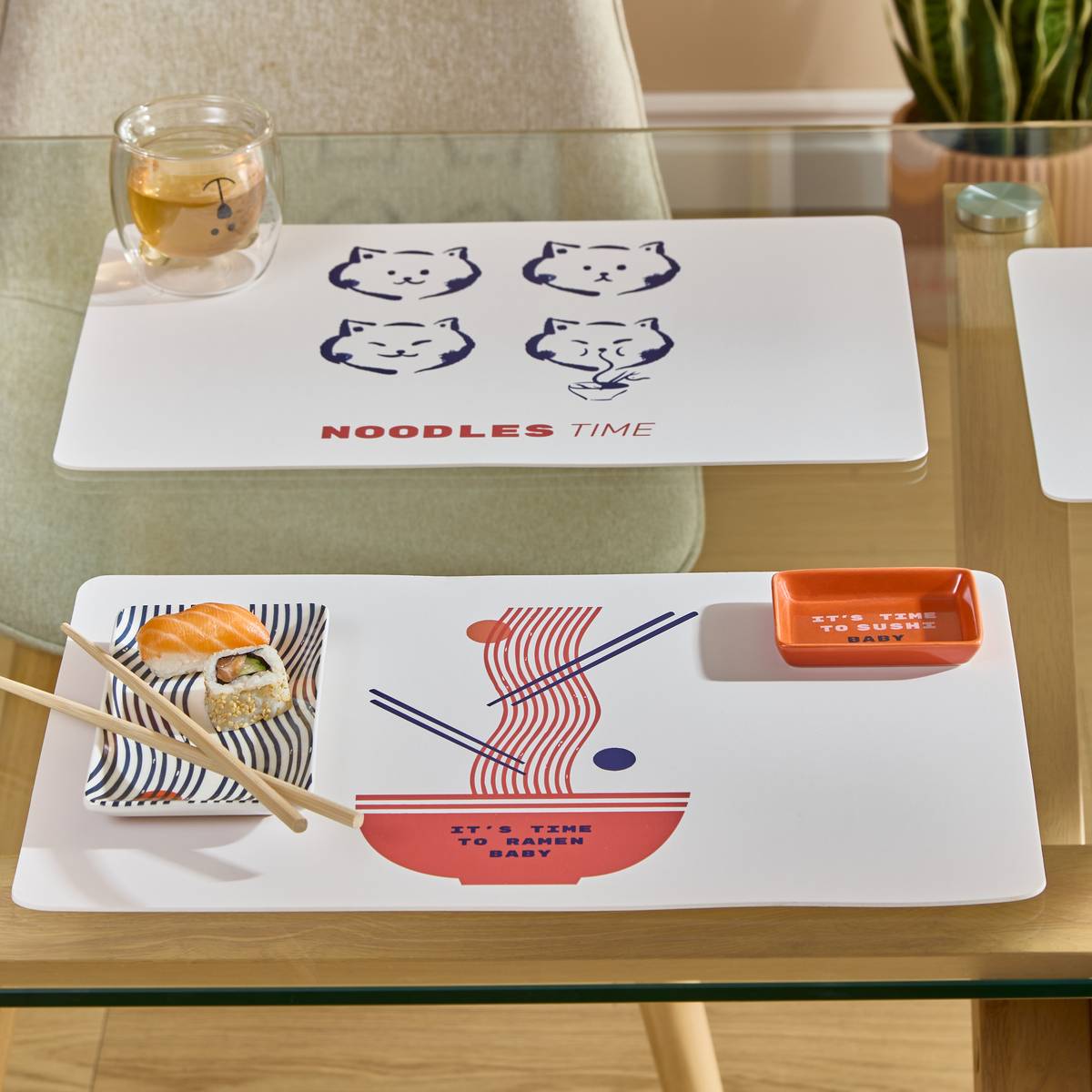 Set de table rectangulaire NIPPON gris, ATMOSPHERA