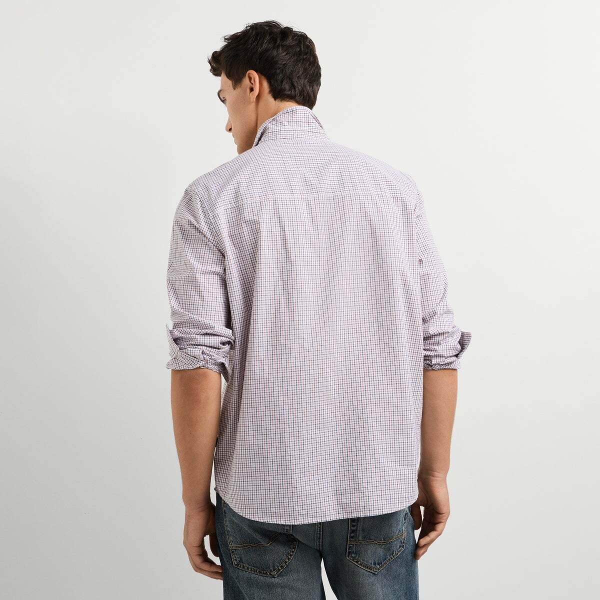 Chemise Coupe Regular À Carreaux En Sergé blanc ivoire, PEPE JEANS