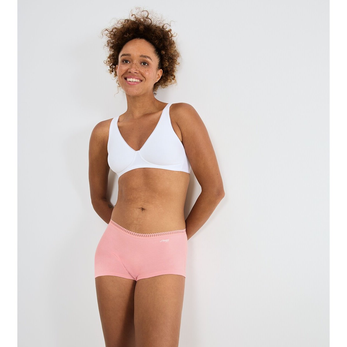 Lot de 3 boxers en coton Go Crush rose + rose clair + imprimé rose, SLOGGI
