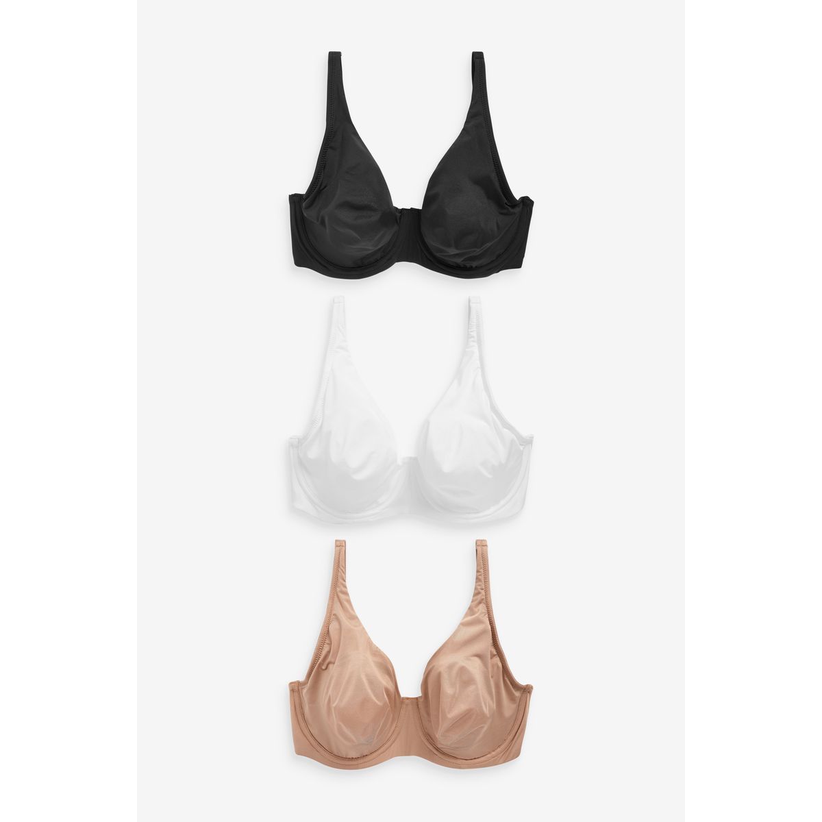 Soutien-gorge invisible lissant, lot de 3 noir/blanc/nuit/praline, NEXT