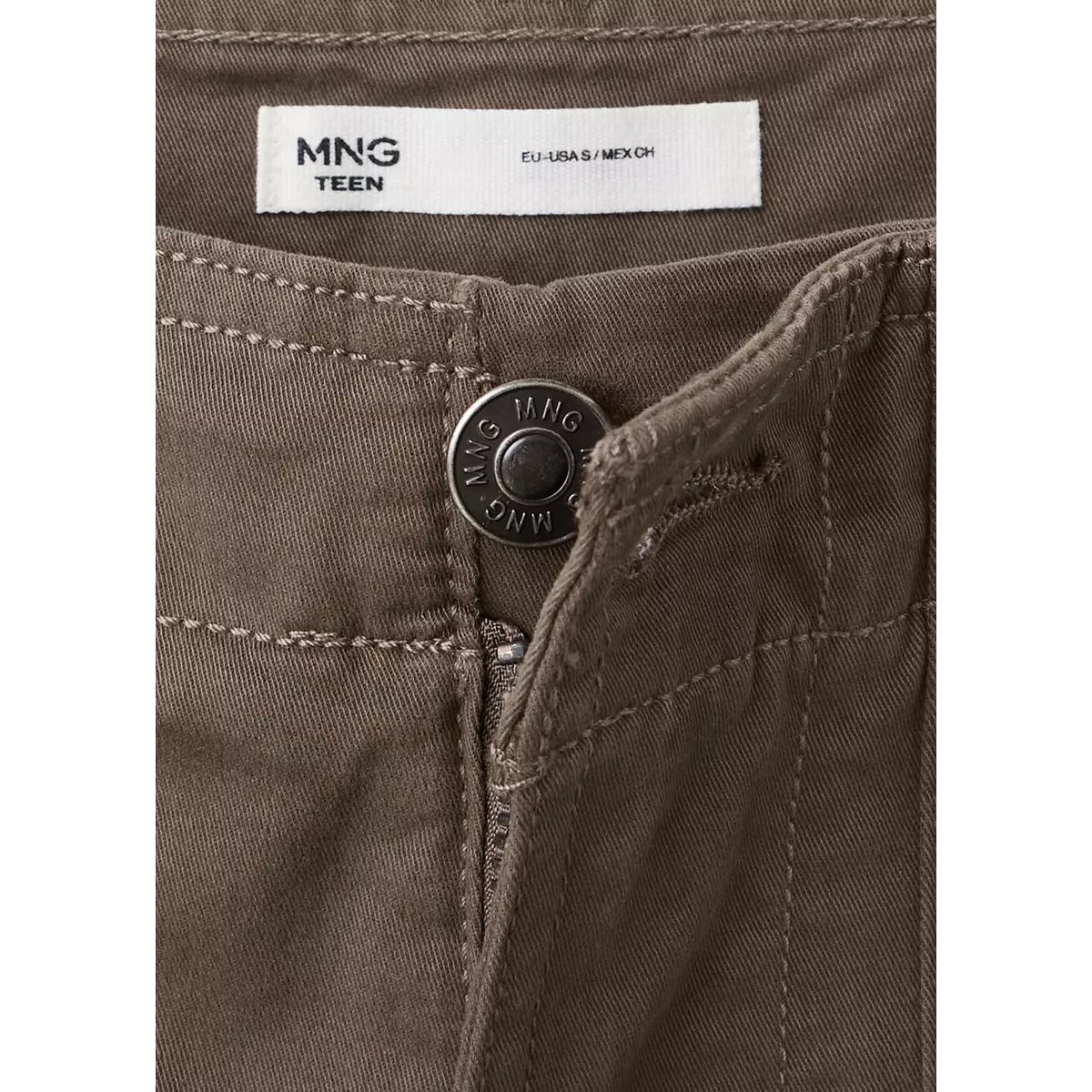 Pantalon droit poches marron, MANGO TEEN