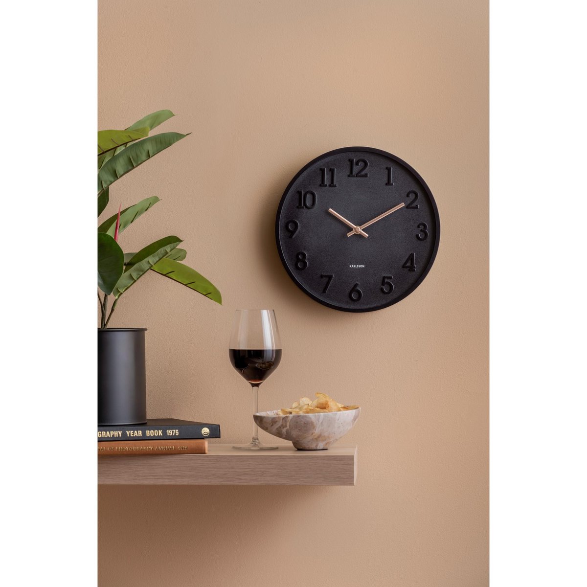 Horloge Murale Polypropylène CALMA noir, KARLSSON