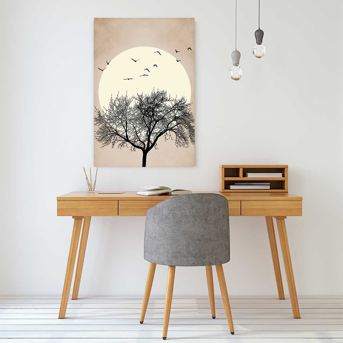 Tableau dessin Arbre scintillant tableau alu dibond, HEXOA
