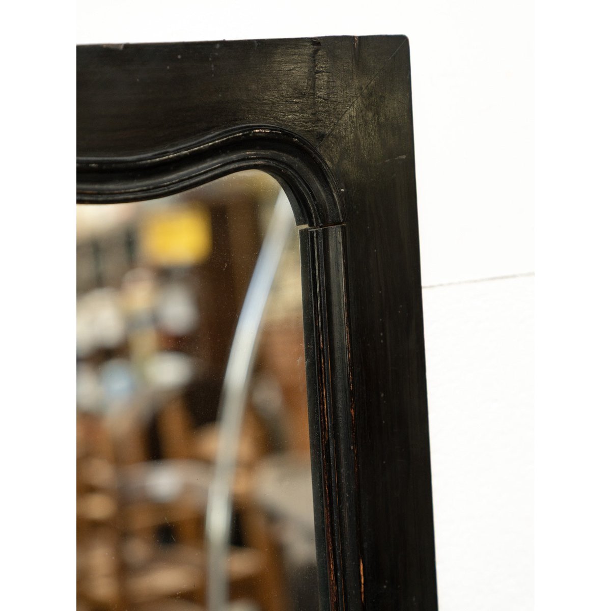Grand miroir en bois ancien au fronton sculpté Georges N°1318 - Bon état noir, DEBONGOUT