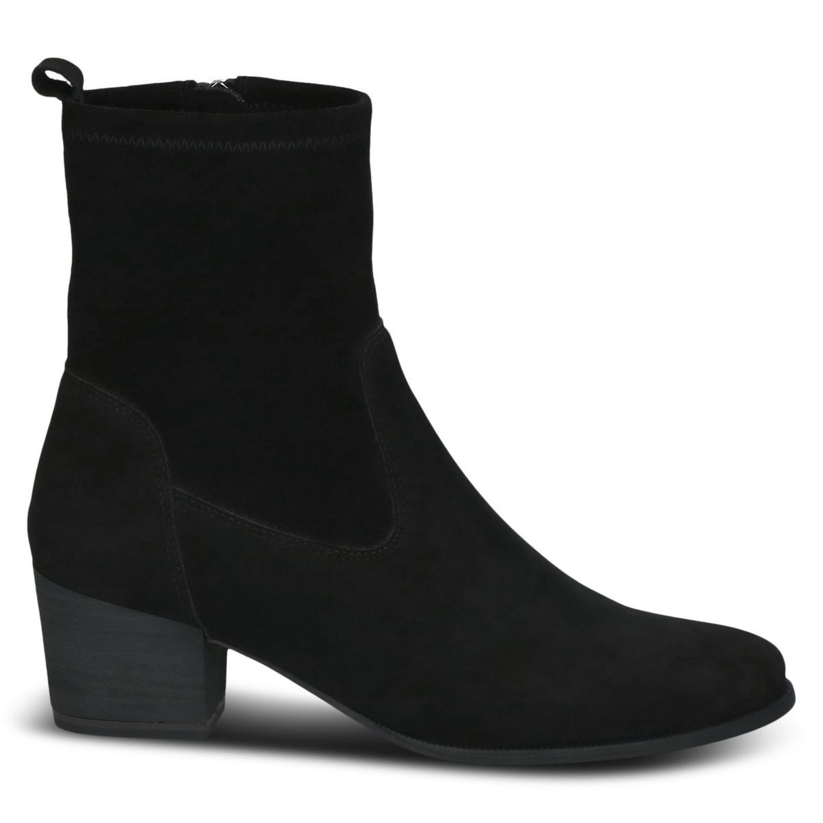 Bottine talon bloc noir zèbre, CAPRICE