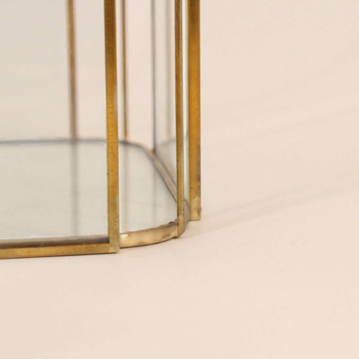 Lanterne en verre et métal 16cm doré, ORNAMI