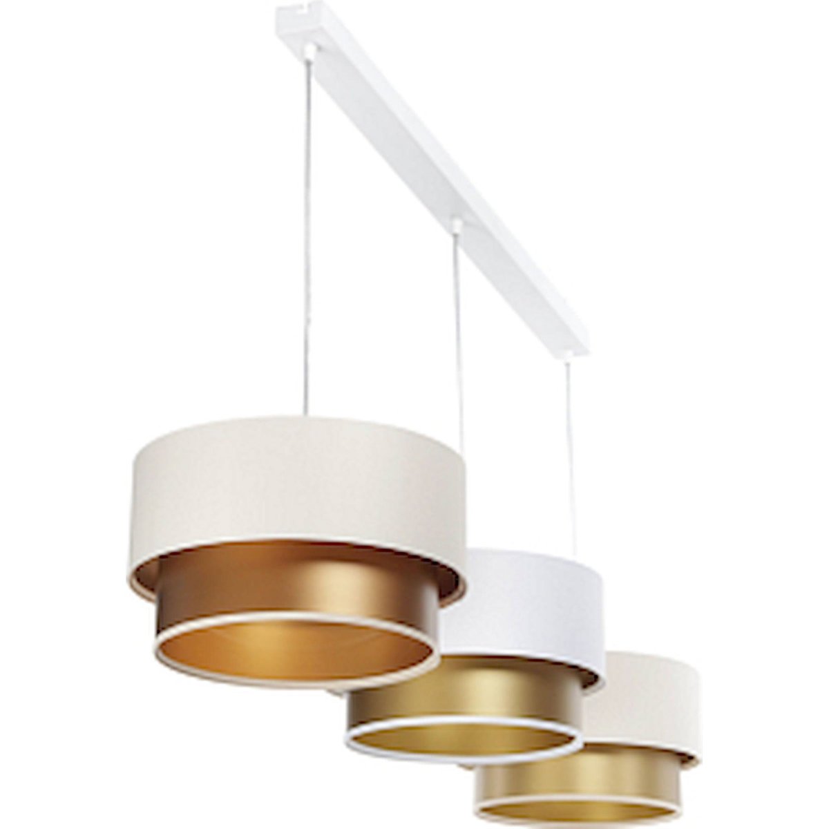 Suspension rectangulaire, DUO ELLEGANT crème satinée intérieur cuivre, BPS KONCEPT