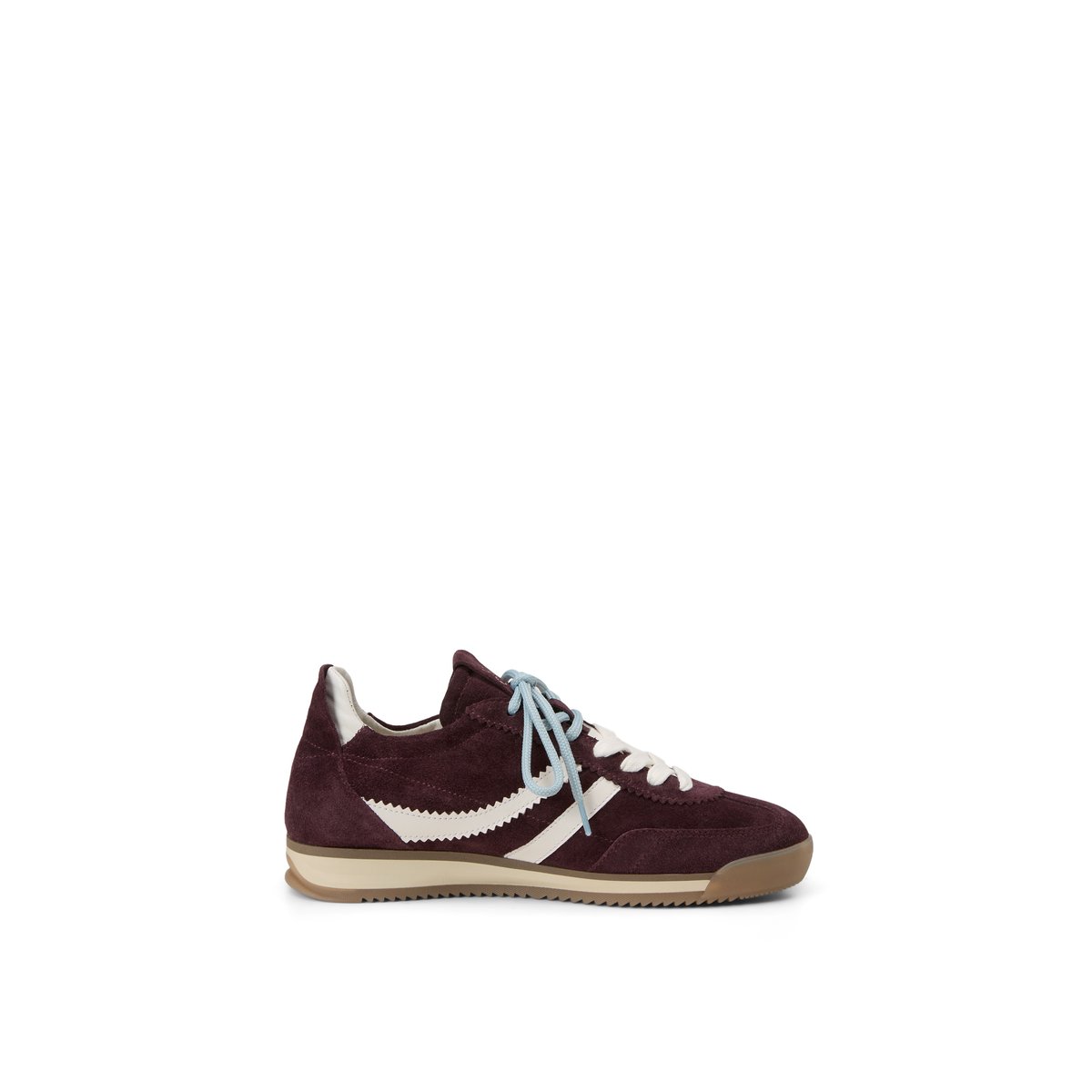 Modèle de baskets Mila en daim et cuir lisse rouge fonce, MARC O'POLO