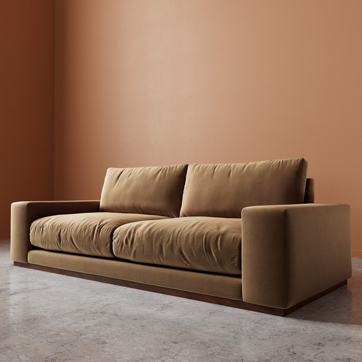 Denver Easy Velvet 2/3/4 Seater Sofa biscuit, SWOON