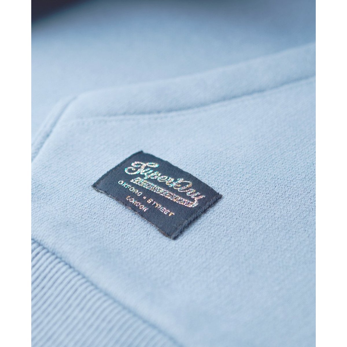 Sweat à capuche à logo arc-en-ciel bleu marée, SUPERDRY