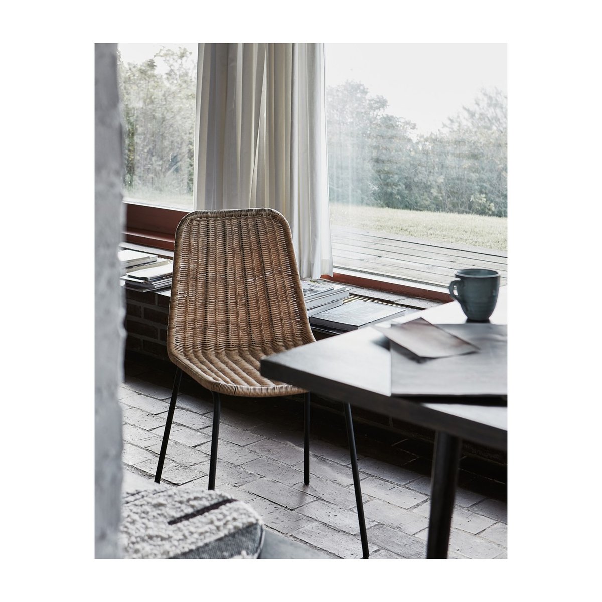 Chaise imitation rotin tressé Hapur bois clair, HOUSE DOCTOR