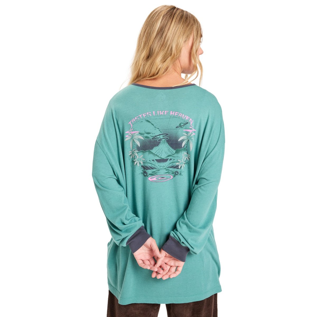 Body à manches longues HENLEY vert deep sea, QUIKSILVER