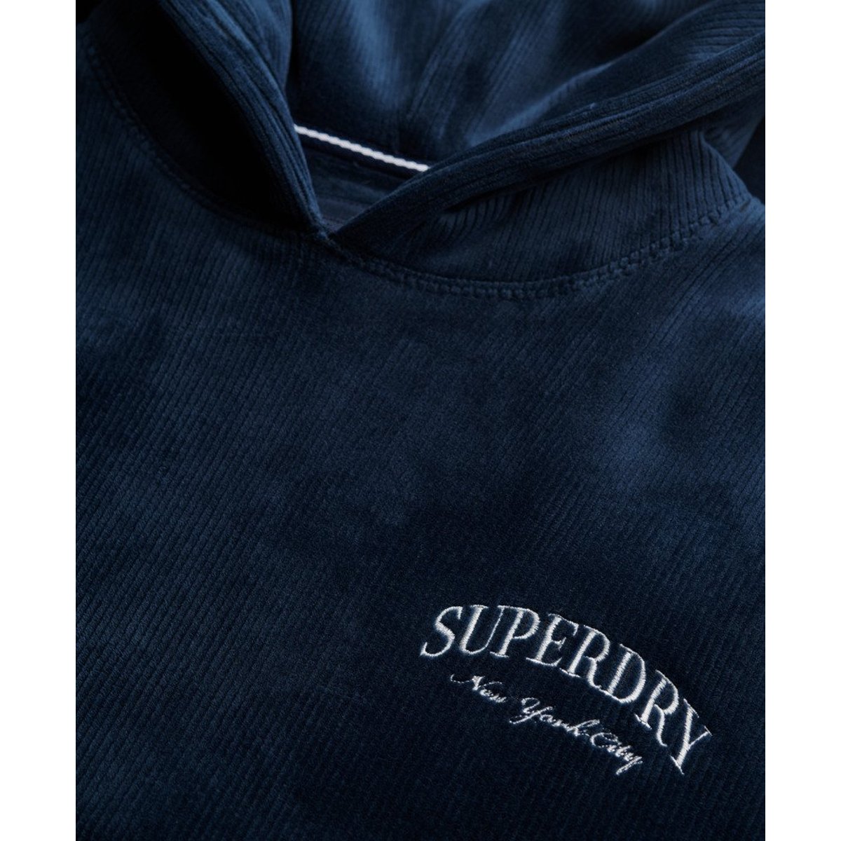 Sweat à capuche Country Club Velour Décontracté bleu marine intense, SUPERDRY