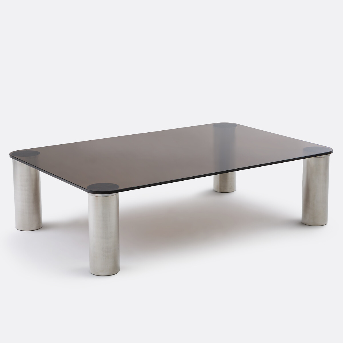 Mesa de centro de vidrio templado y acero, Ramcel cristal ahumado, LA REDOUTE INTERIEURS