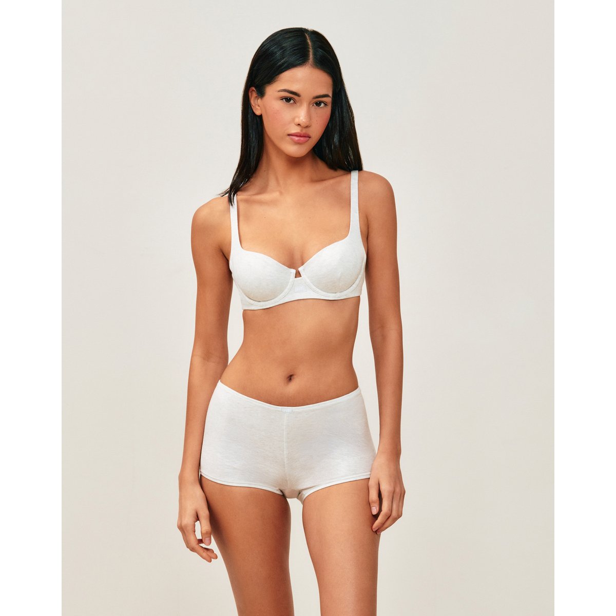 Shorty en coton COTONIZ gris clair, UNDIZ