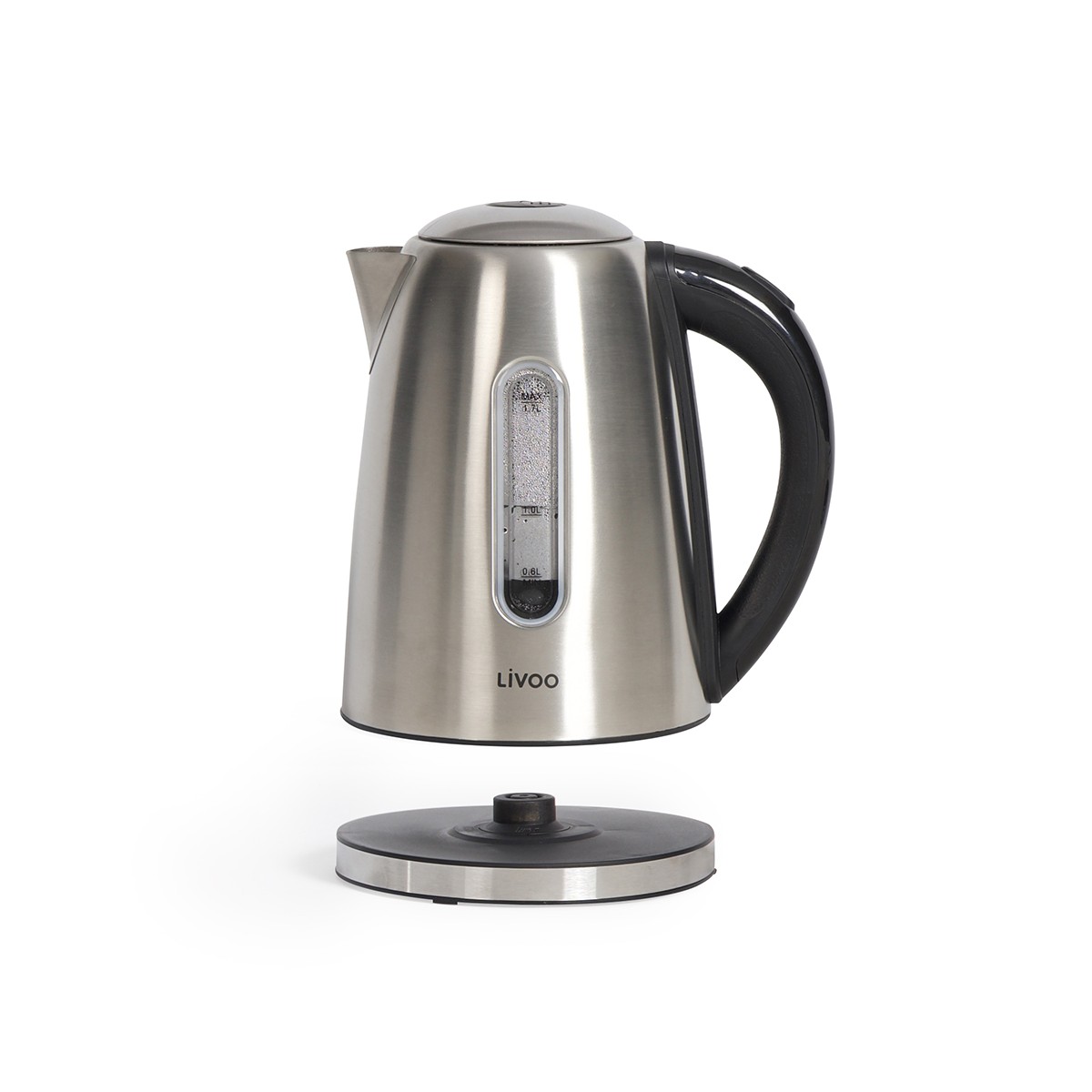 Bouilloire en acier inoxydable 1,7 L gris, LIVOO