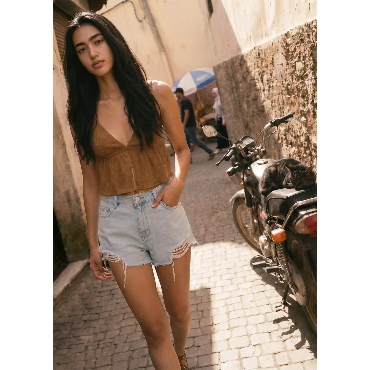 Top fluide à bretelles orange brûlé, MANGO TEEN