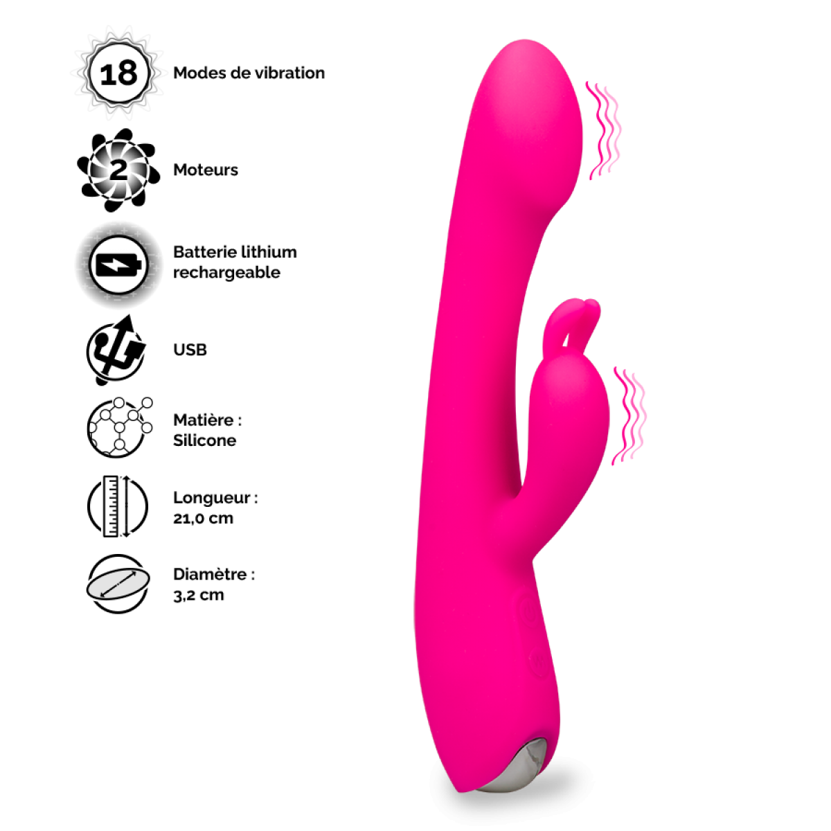 Vibromasseur puissant rabbit spécial point G Dulce rose, LOVE AND VIBES