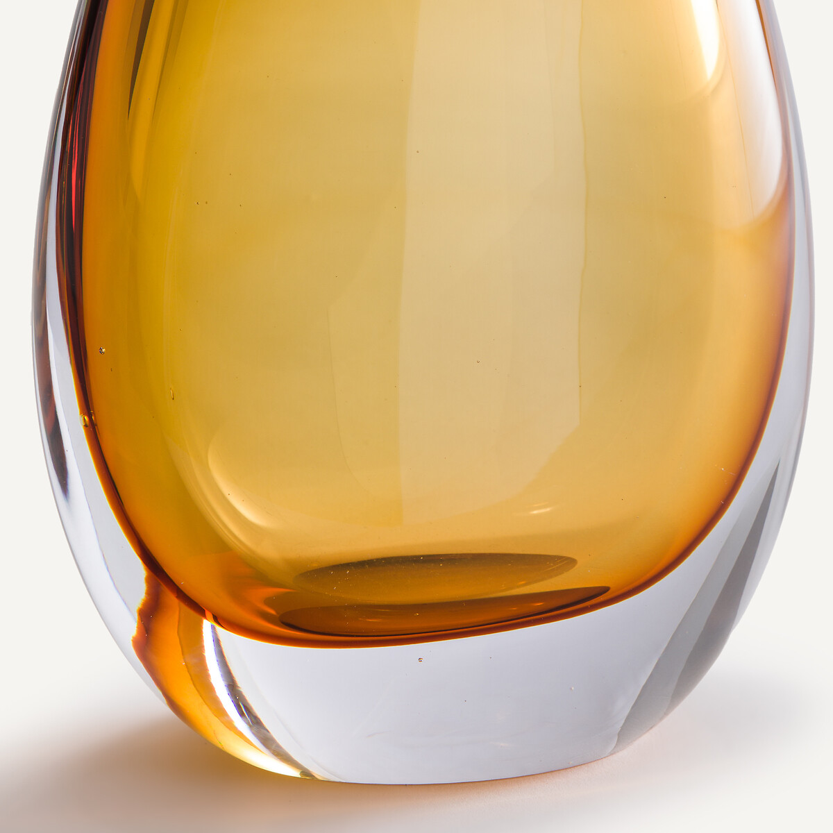Vase aus mundgeblasenem Glas, H20 cm, Myra ockergelb, AM.PM