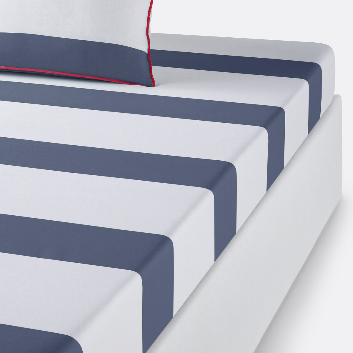 Drap housse coton, Yacht bleu/blanc, LA REDOUTE INTERIEURS