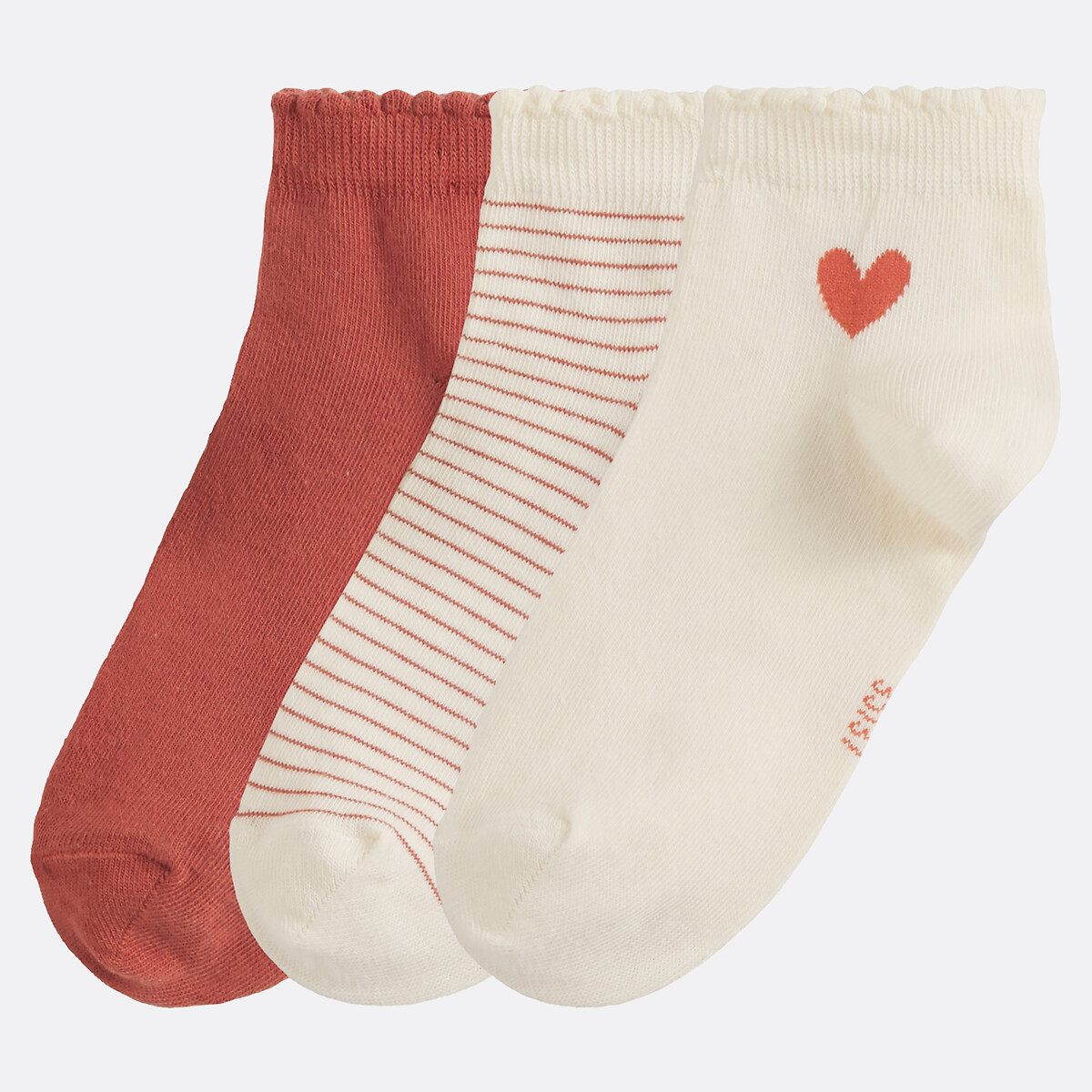 Set van 3 paar sokken steenrood, LA REDOUTE COLLECTIONS