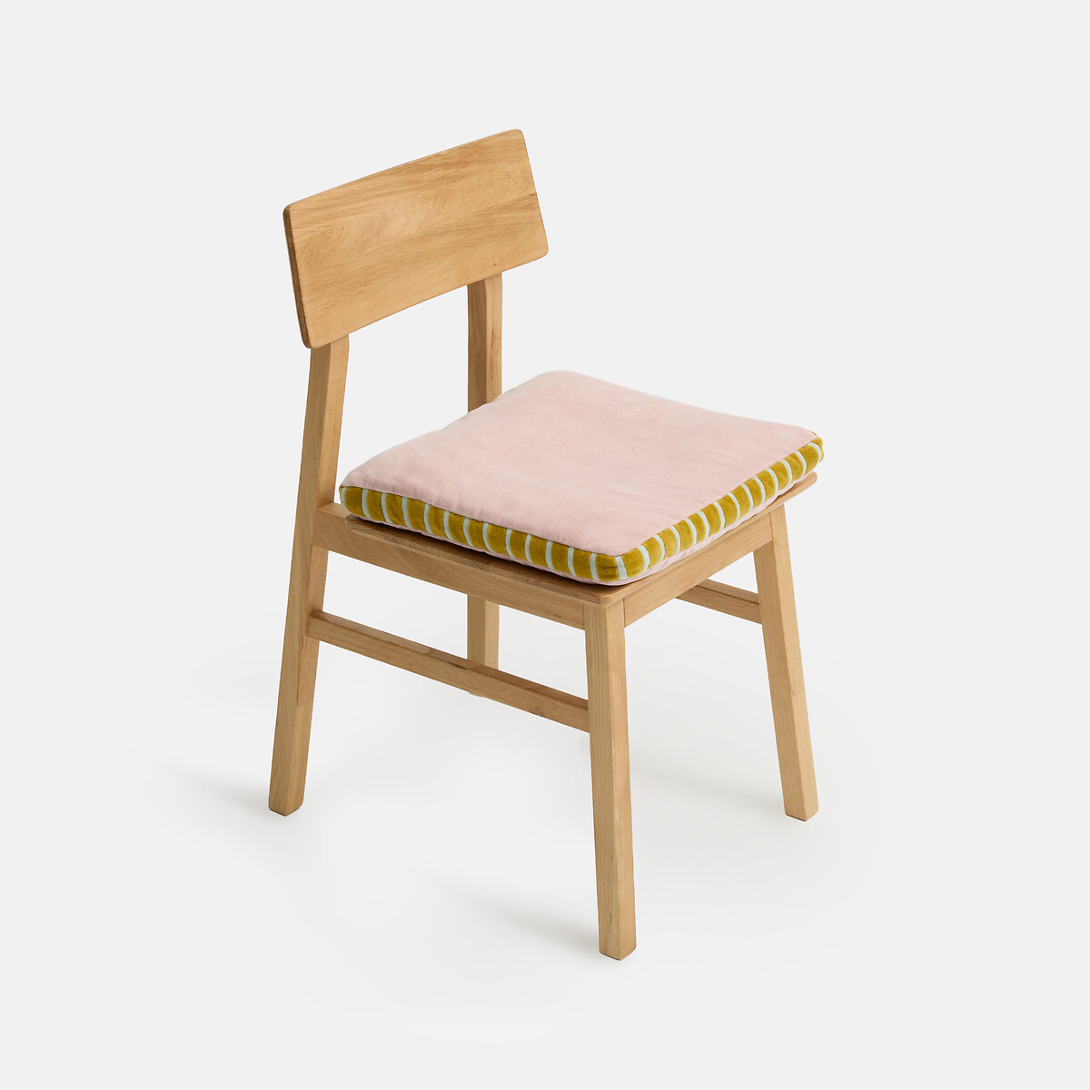 Cojín de silla, de terciopelo, con rayas finas, SIMONA rosa , LA REDOUTE INTERIEURS