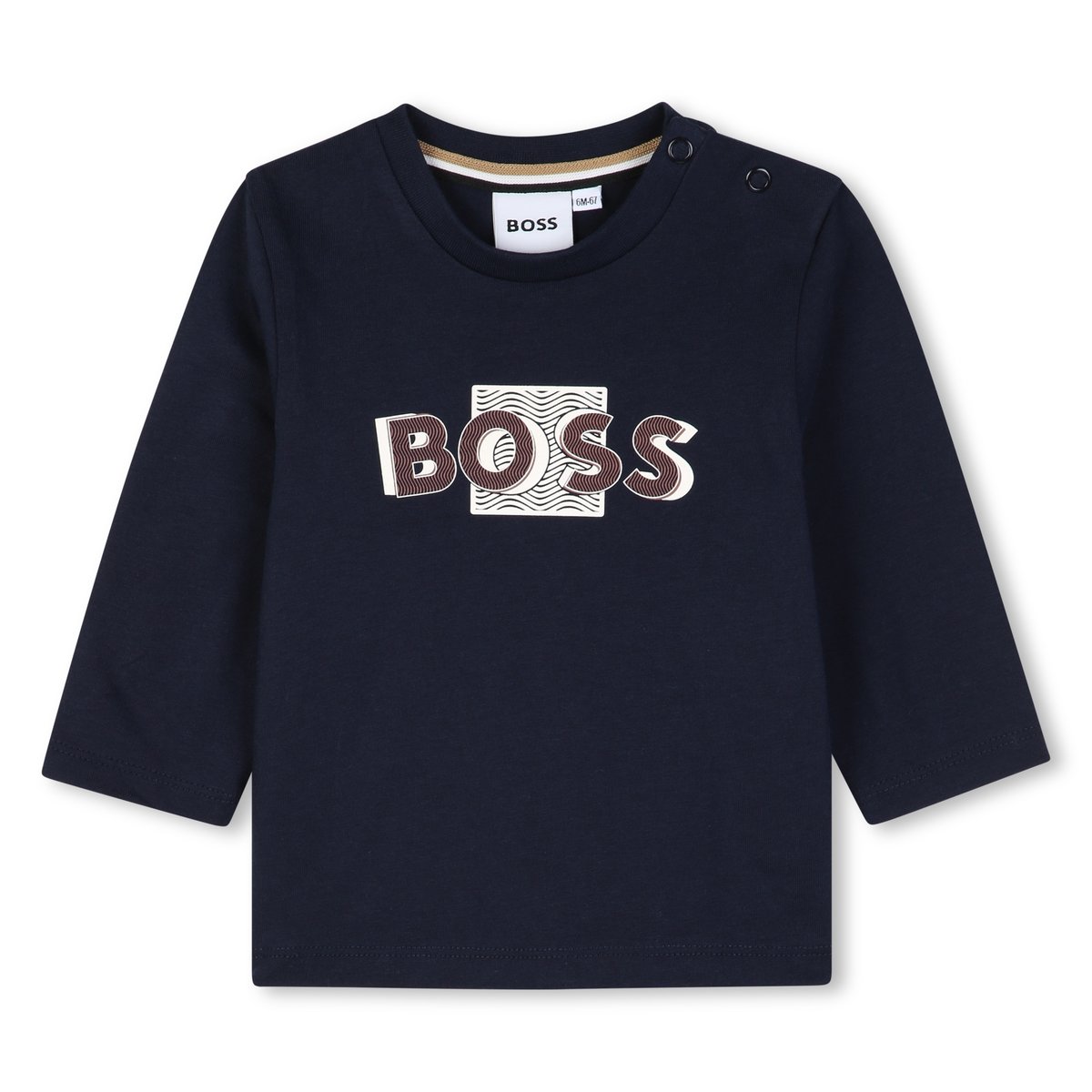 Tee-shirt manches longues bleu cargo, BOSS KIDSWEAR