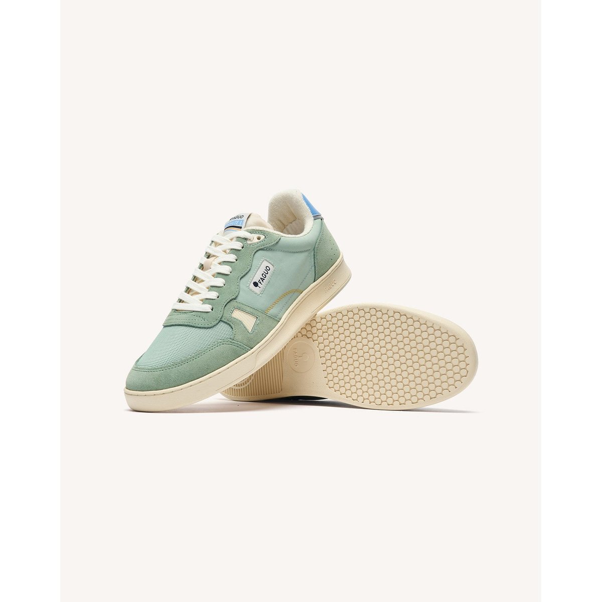 Baskets basses tissu suede COMMUTE 1 vert clair, FAGUO