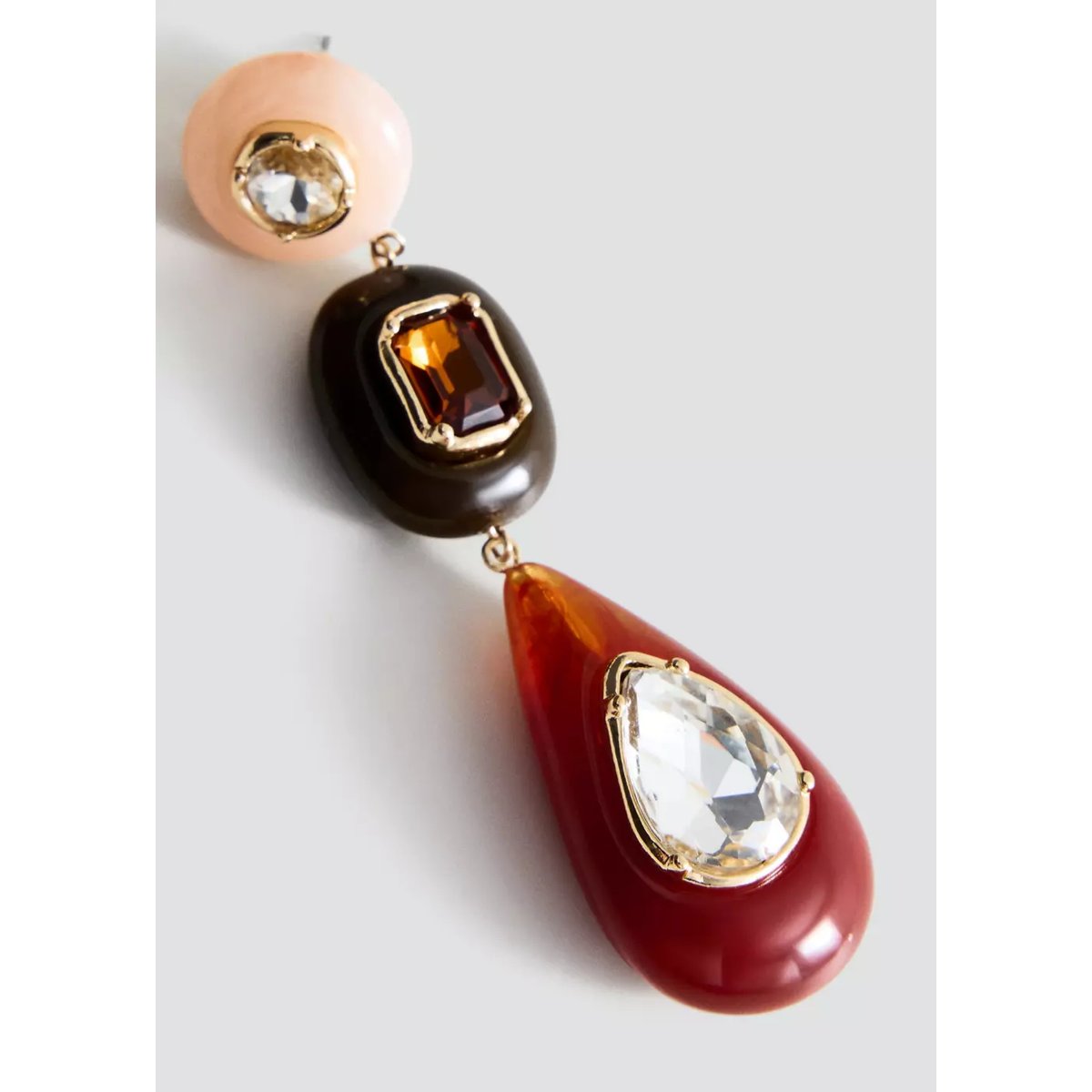 Boucles d'oreilles pendantes cristaux or, MANGO