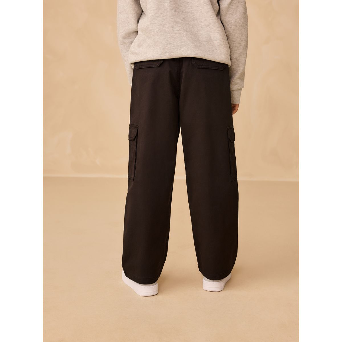 Pantalon cargo tissé noir, NEXT