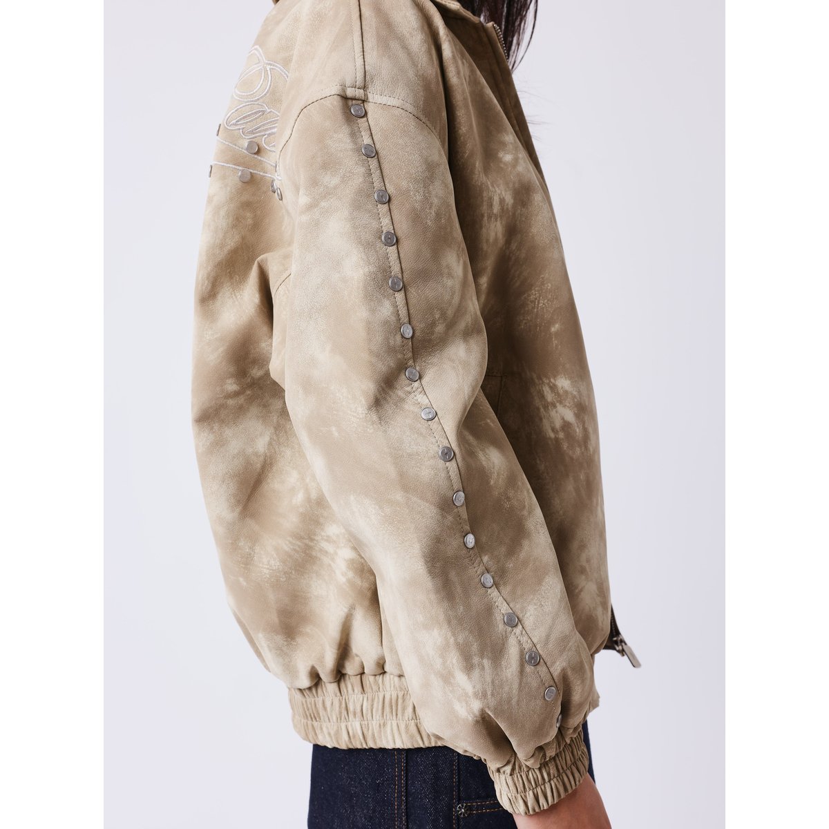 Veste en simili cuir Edgy vert sauge, PROJECT X