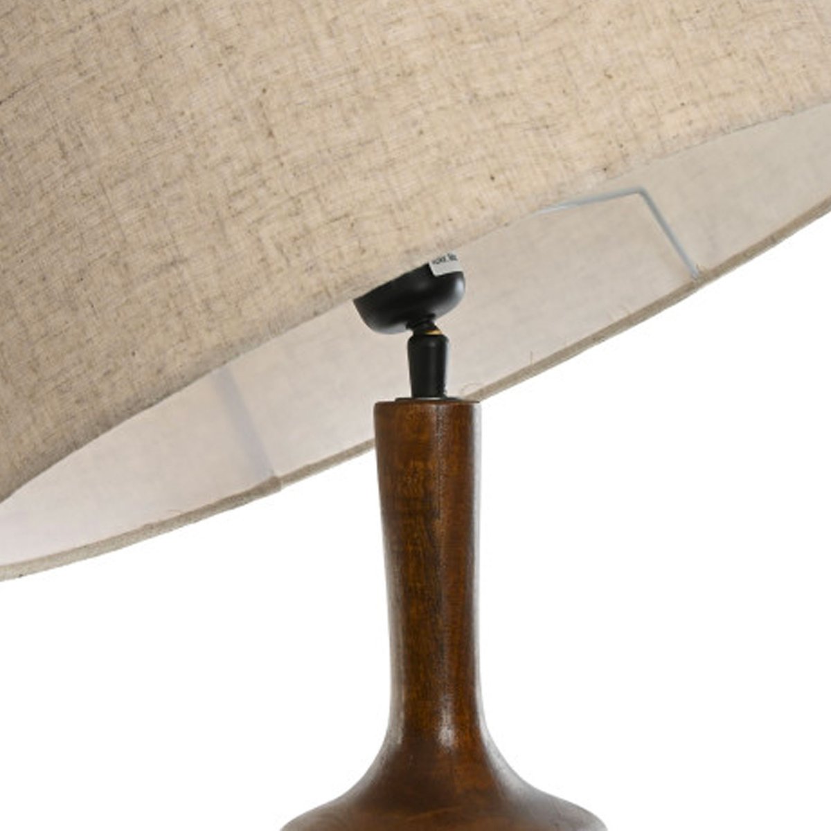 Lampe à poser en bois de mangue et abat-jour beige 40x40x68cm bois, WADIGA