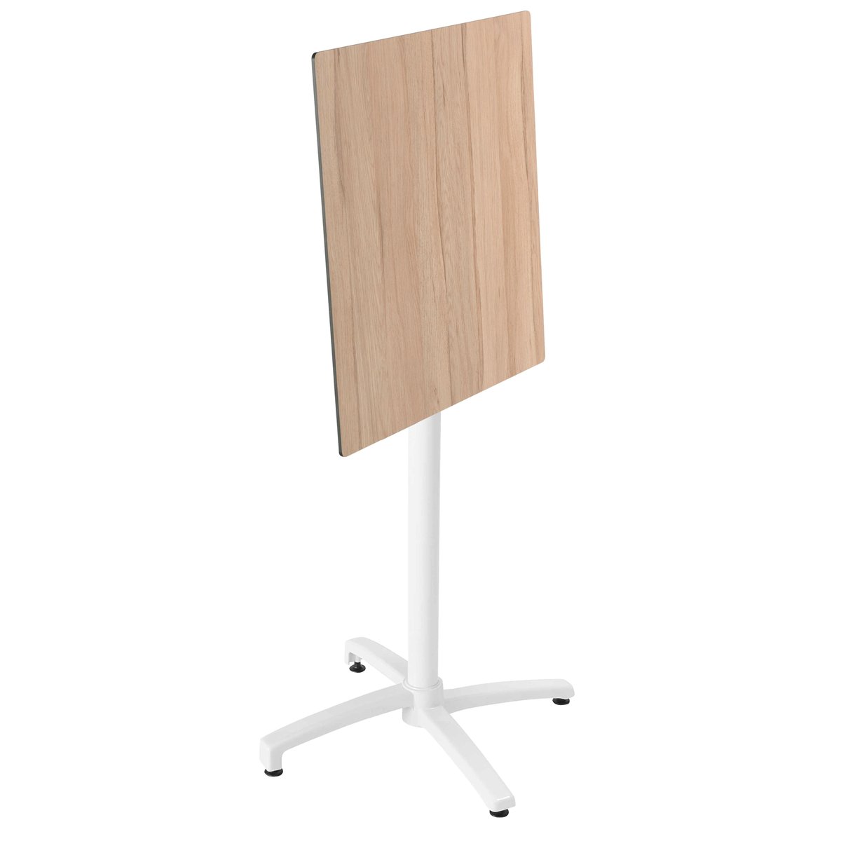 Ensemble table inclinable en hpl avec chaises hautes en métal, OPERA blanc, OVIALA
