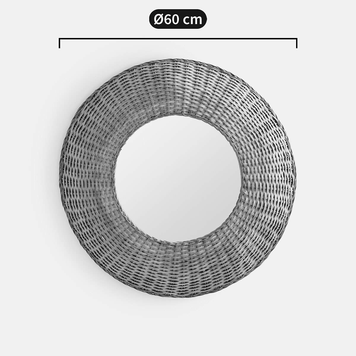 Miroir rond bombé en rotin ø60 cm, Naria naturel, LA REDOUTE INTERIEURS