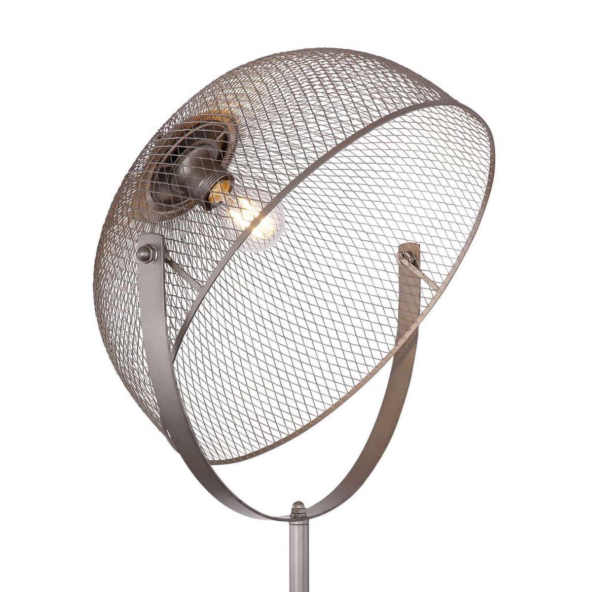 Lampadaire trépied style cinéma en métal design vintage MONIG gris foncé, GLOBO LIGHTING