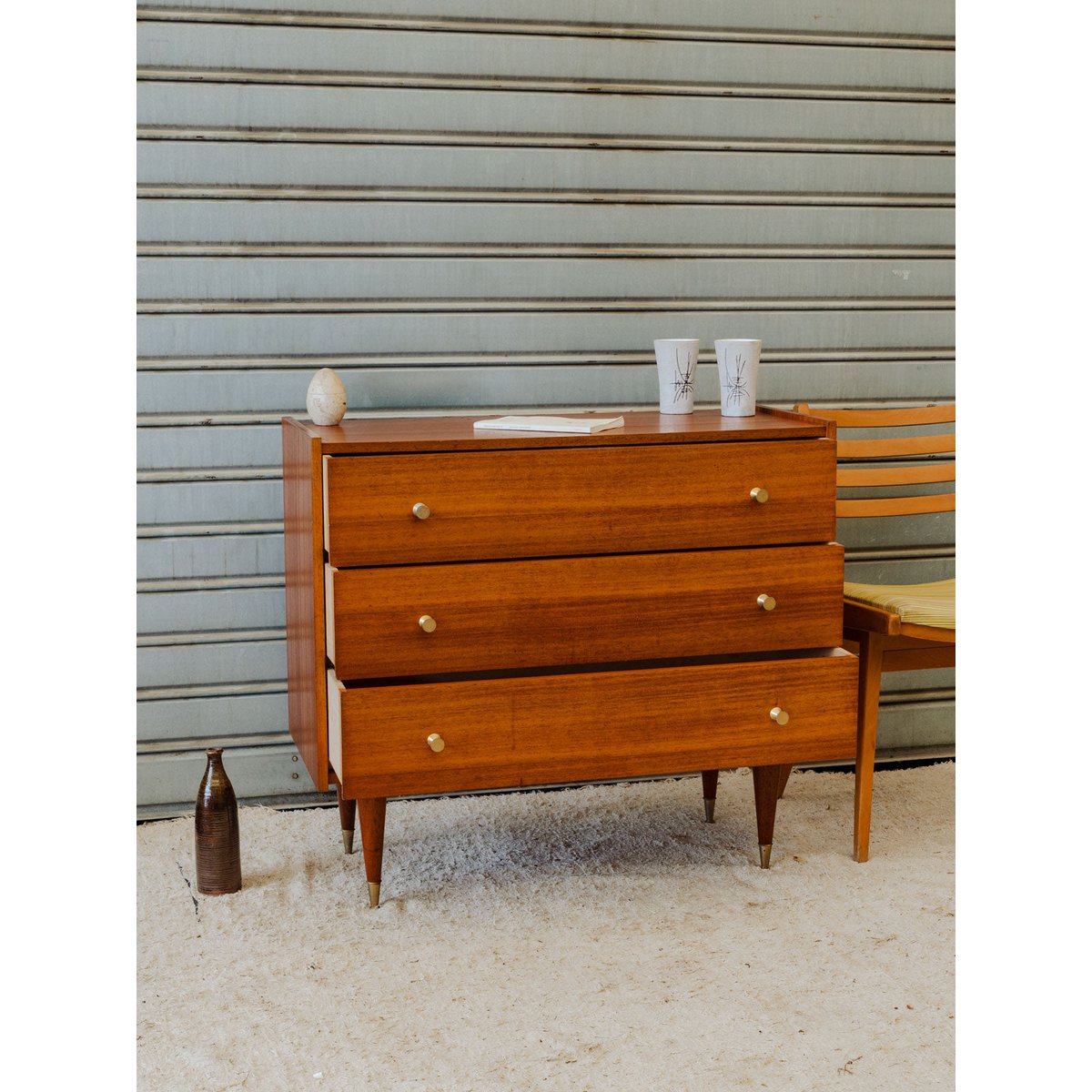 Commode en bois Olga N°1126 - Bon état bois foncé, DEBONGOUT