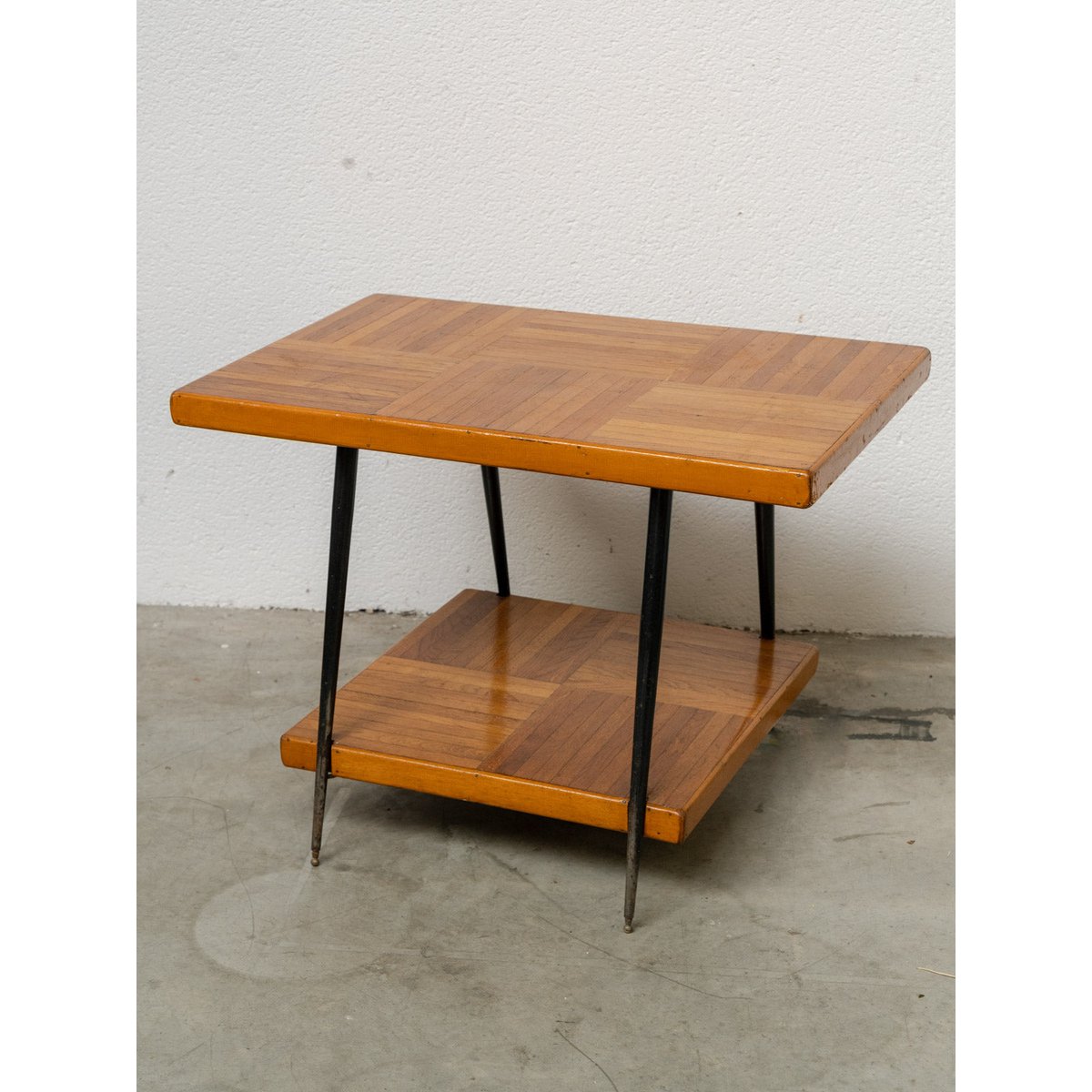 Table d'appoint en bois et métal noir Hanna N°1615 - Bon état bois clair, DEBONGOUT