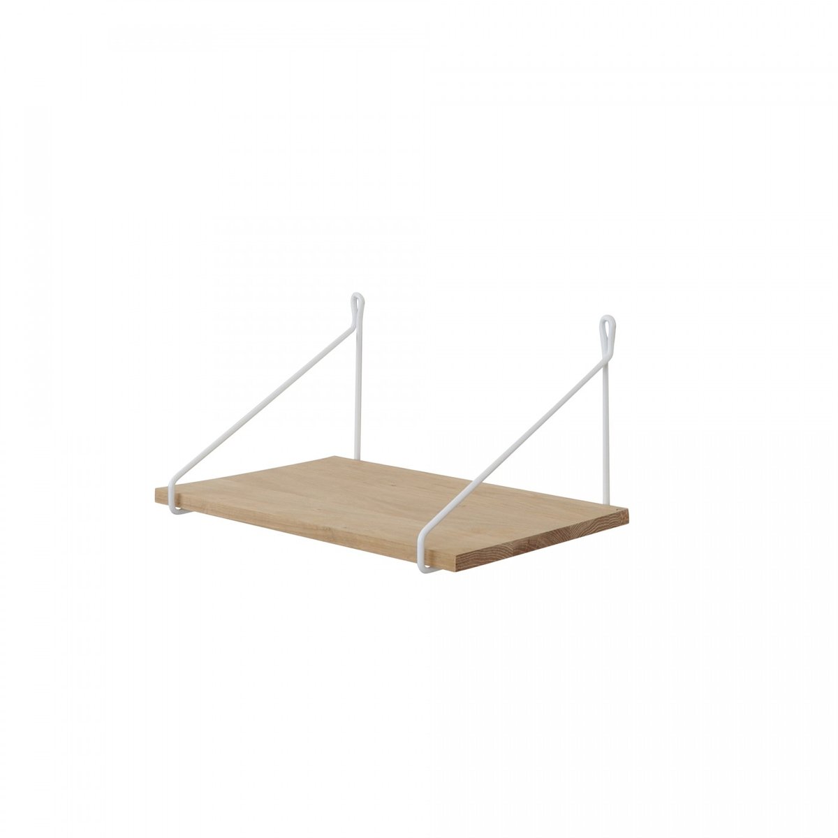 Etagère Vintage Chêne Rustique Brut 40 x 25 cm equerre blanche, ARCHIV