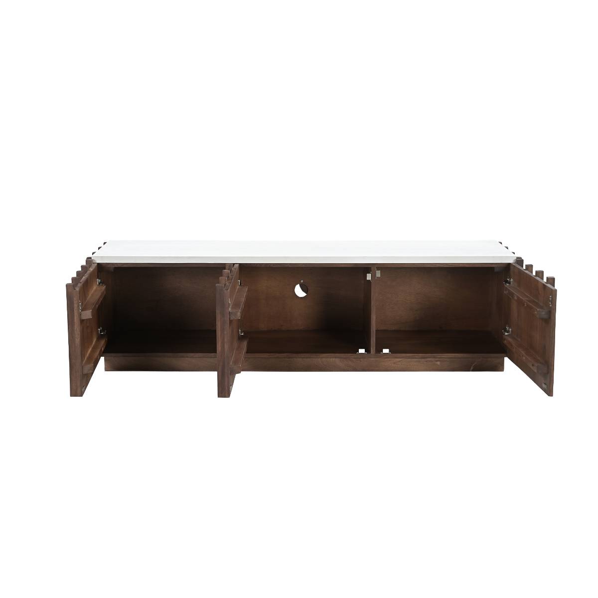 Meuble tv en bois de manguier LILITH bois foncé, MADE IN MEUBLES
