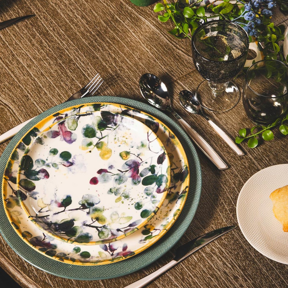 Assiette à pâtes Garden 22x6 cm (lot de 6) vert, TABLE PASSION