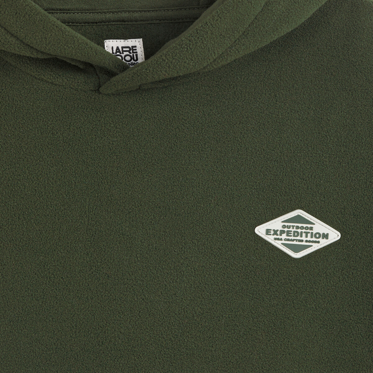 Sweat à capuche oversize en polaire vert, LA REDOUTE COLLECTIONS