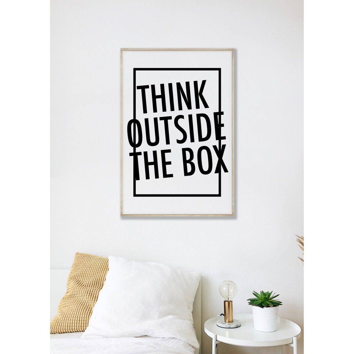 Affiche 'Think Outside the box' blanc, L'AFFICHERIE