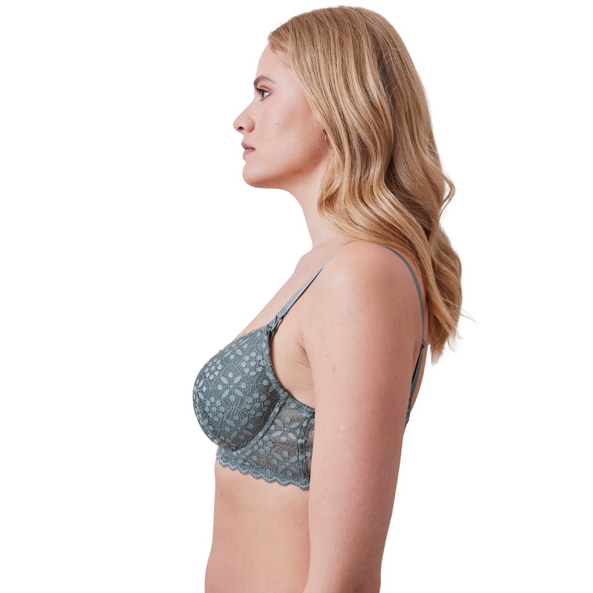 Soutien-gorge dentelle avec armatures grossesse et allaitement gris ardoise, VERTBAUDET