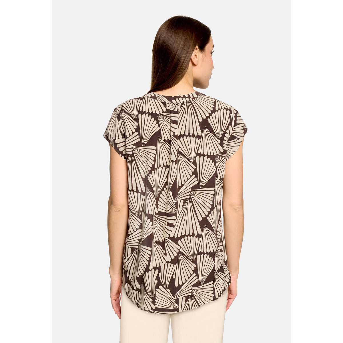 Tunique manches courtes marron/beige, BETTY BARCLAY