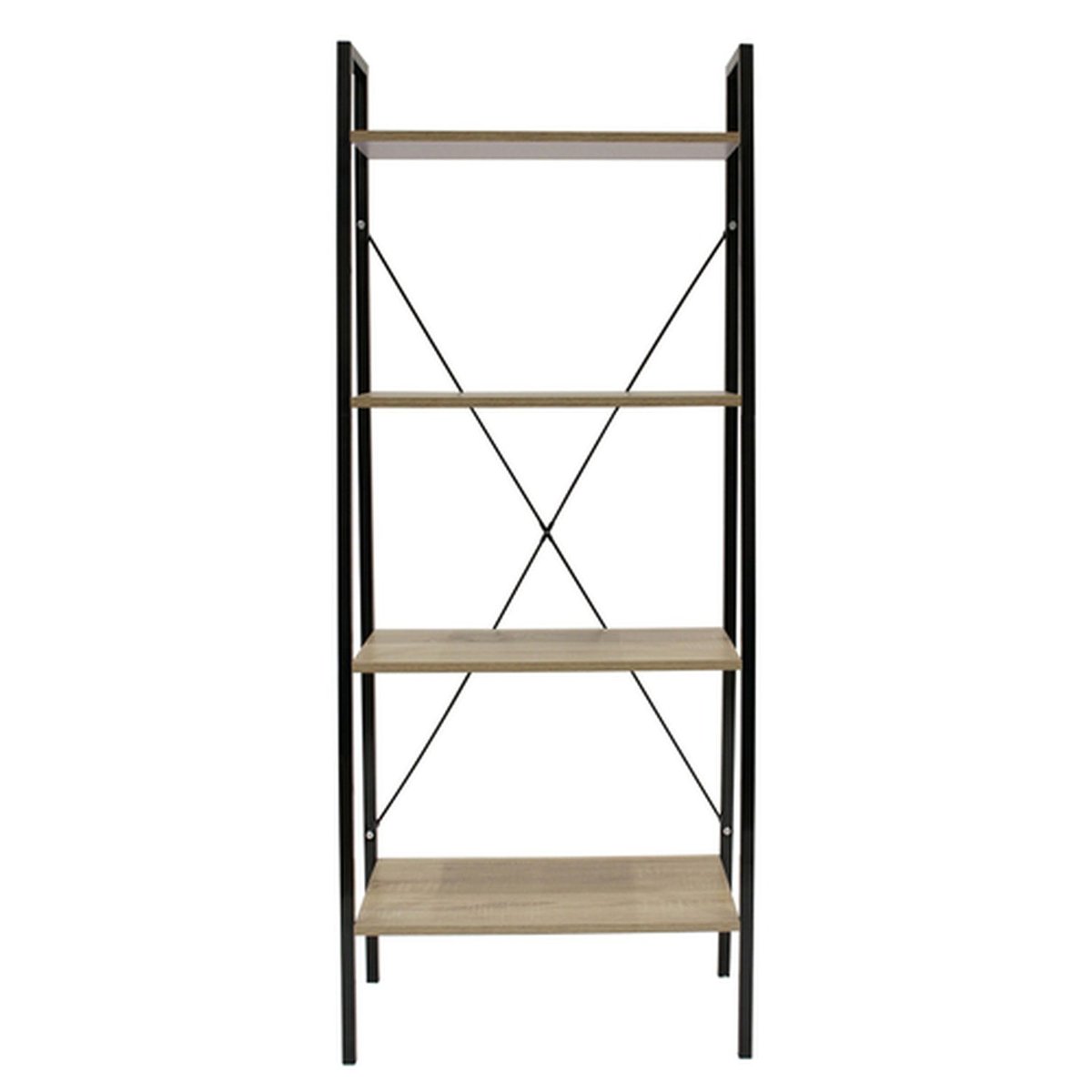 Etagère 4 niveaux design industriel en bois et métal ALPHONSE noir, THE HOME DECO FACTORY
