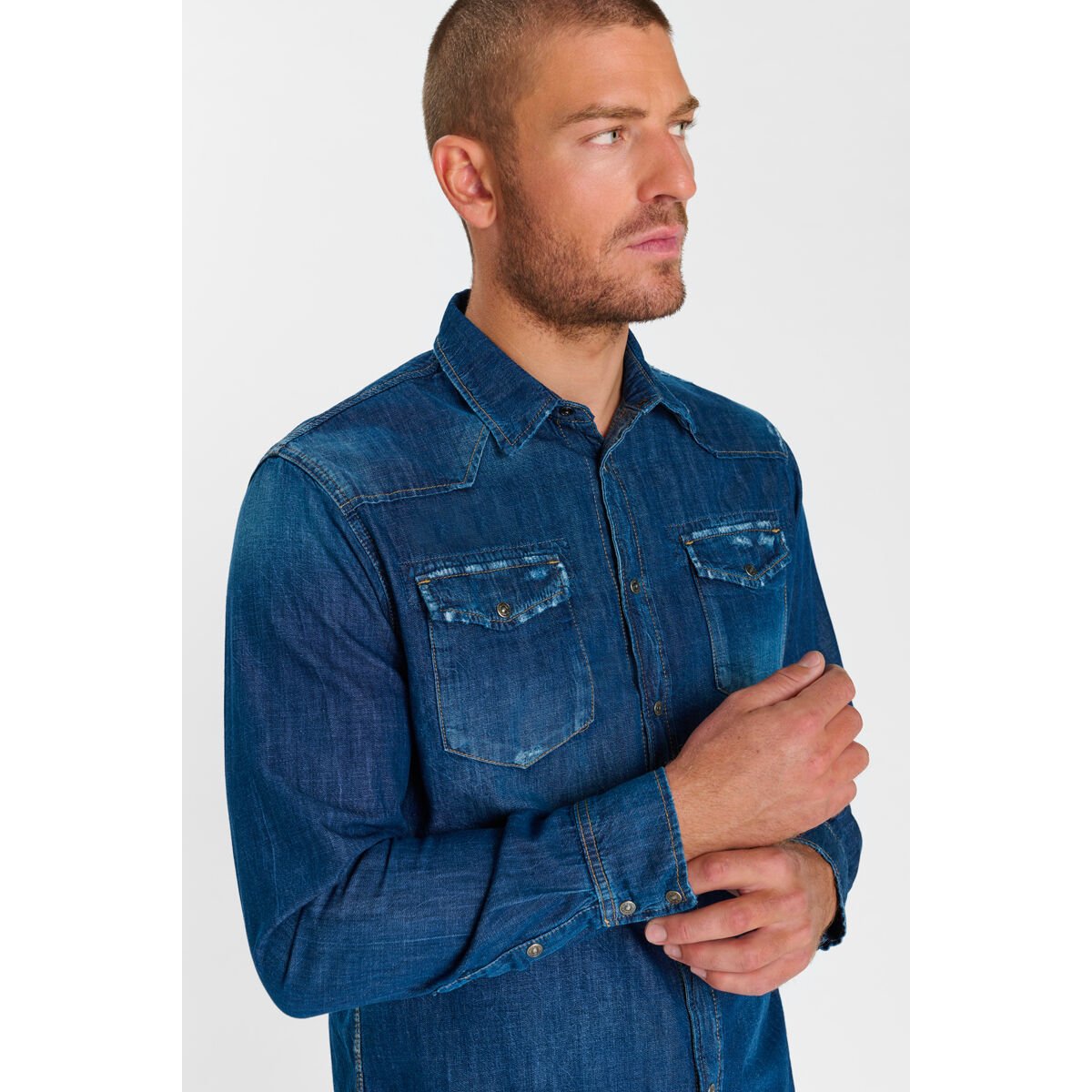 Chemise en jeans JUANITO blue, LE TEMPS DES CERISES