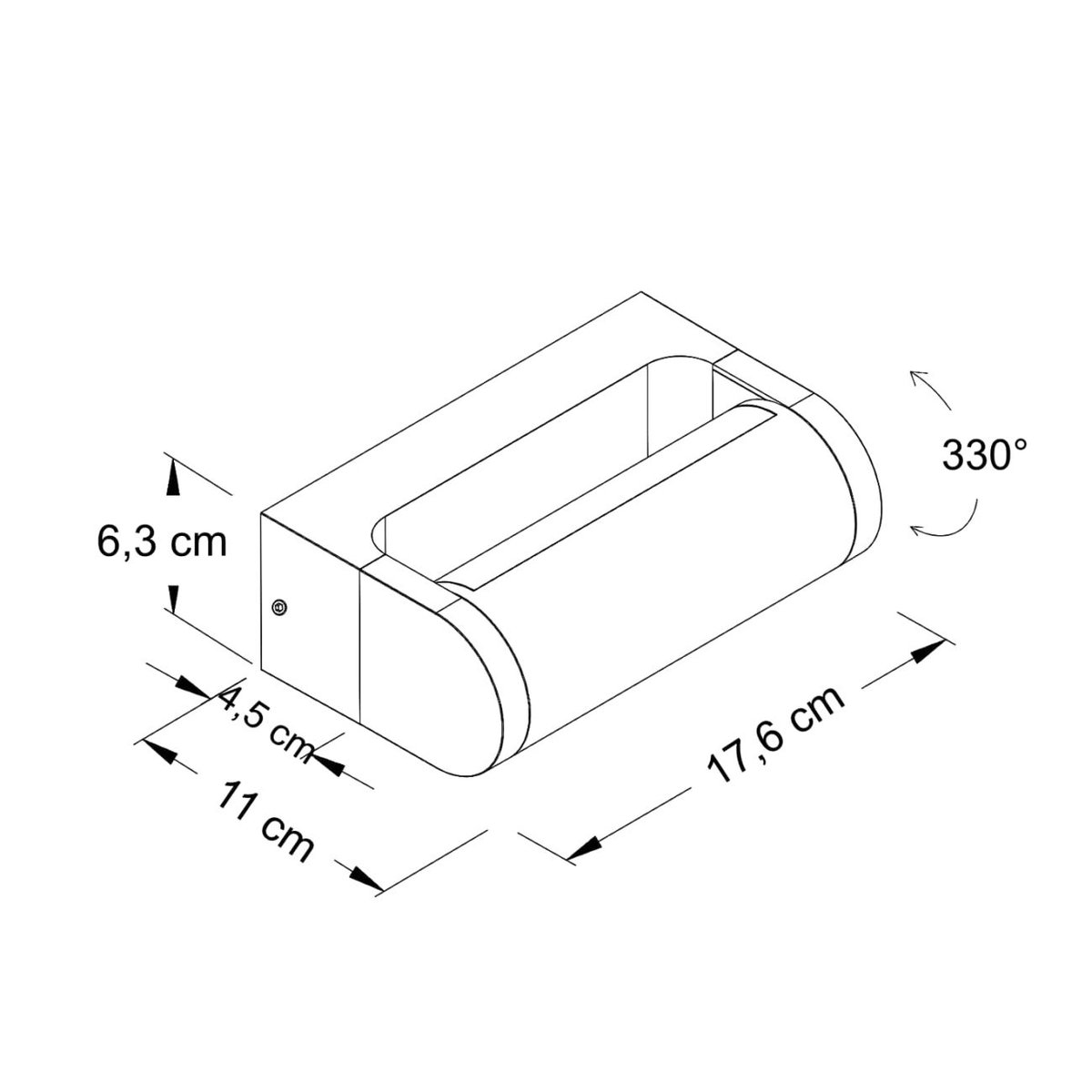 Applique LED orientable IP65 - ILONA noir et blanc, KOSILUM