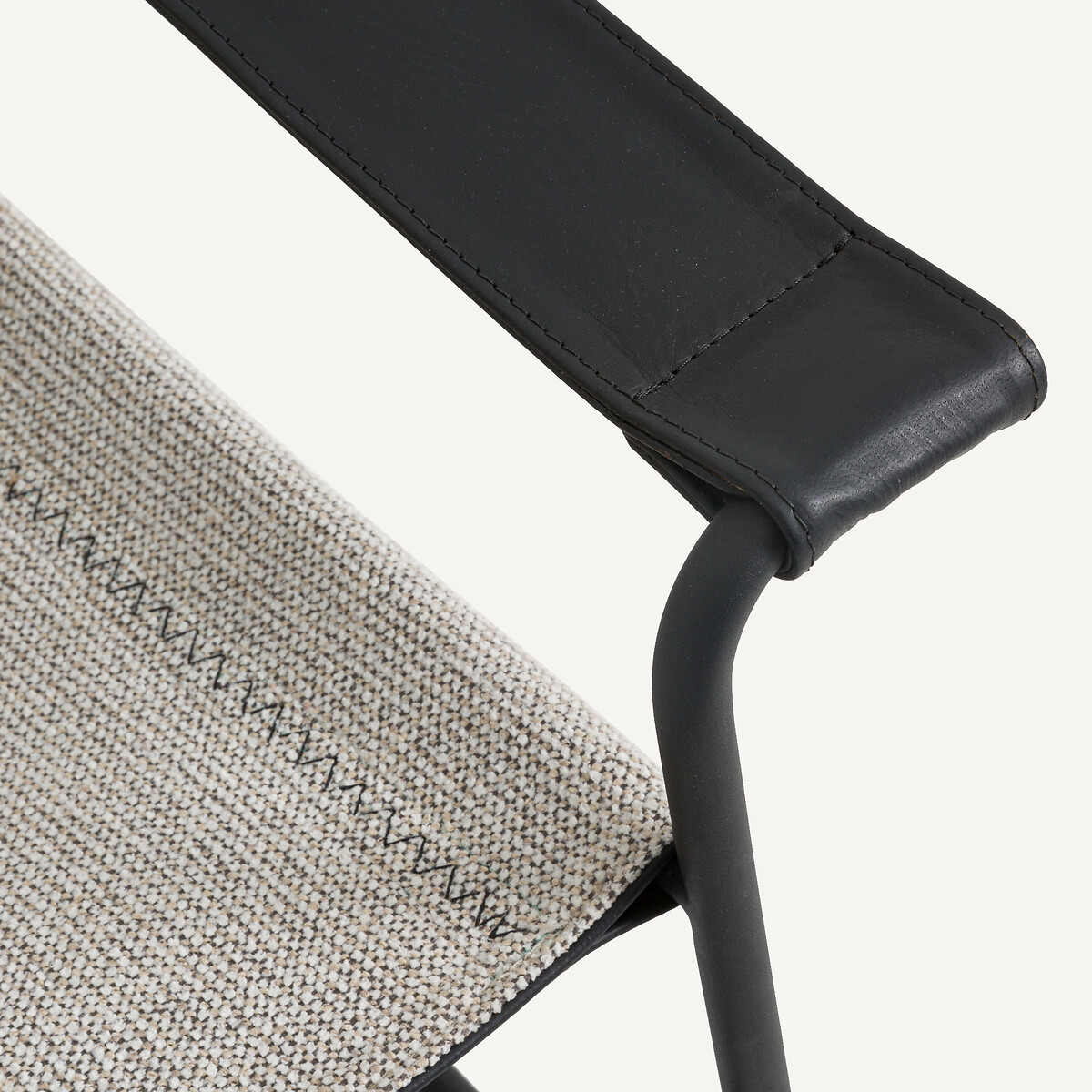 Bi-materiaal en stalen metalen fauteuil, Alonzo naturel, AM.PM