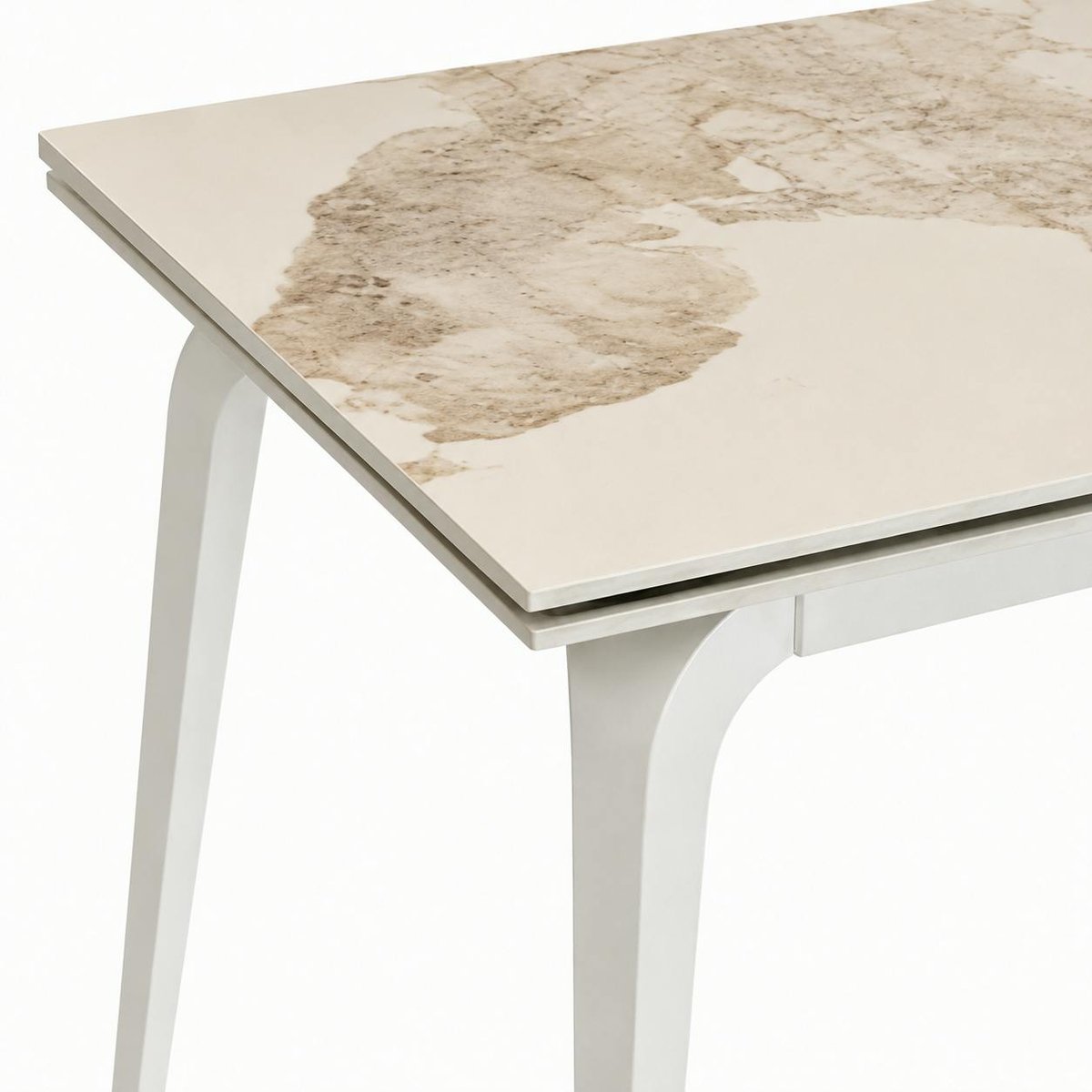 Table en céramique extensible 140 / 220 cm LORA marbre blanc, PIER IMPORT