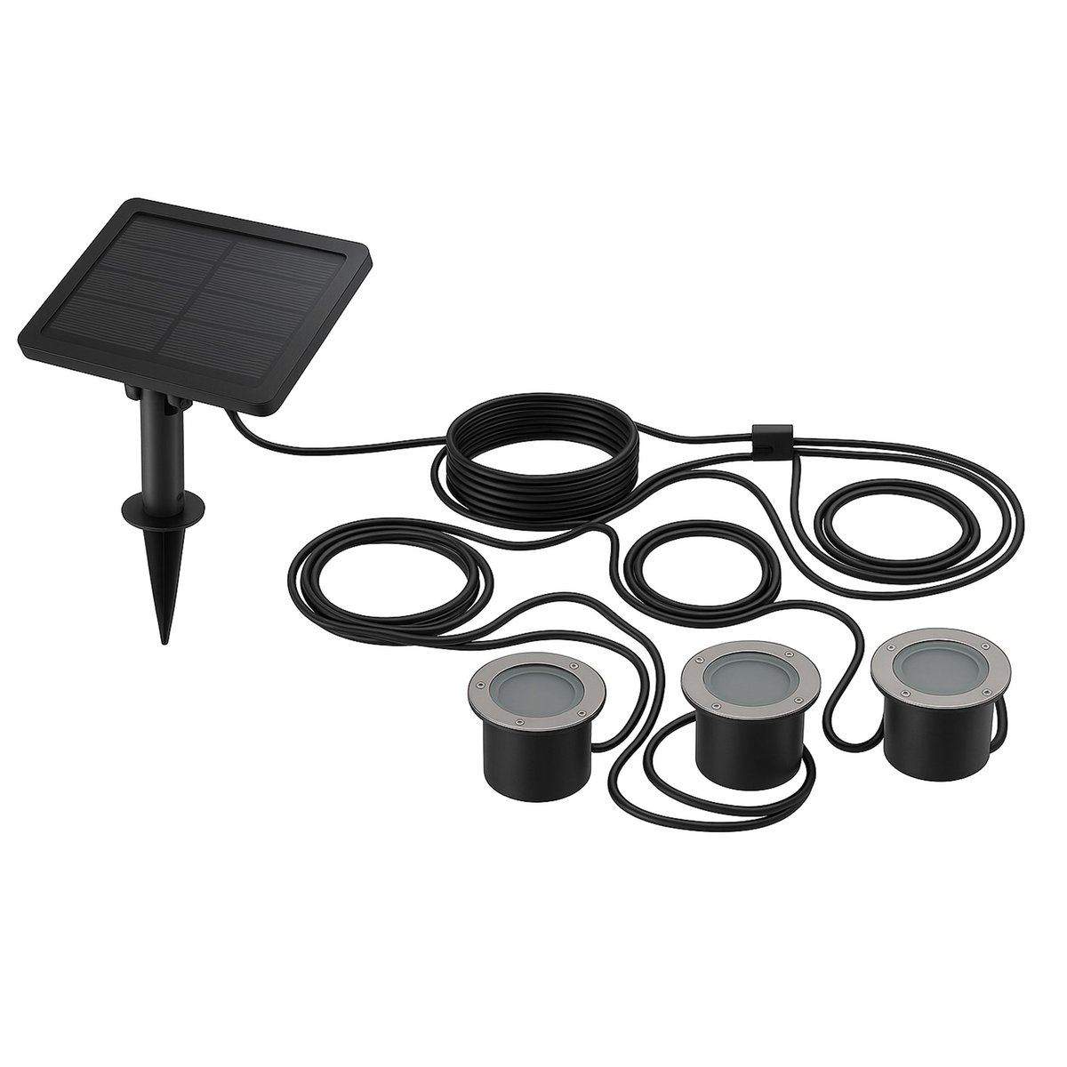 Lot de 3 Spots Solaires encastrables SOLPOOL noir, LUMISKY